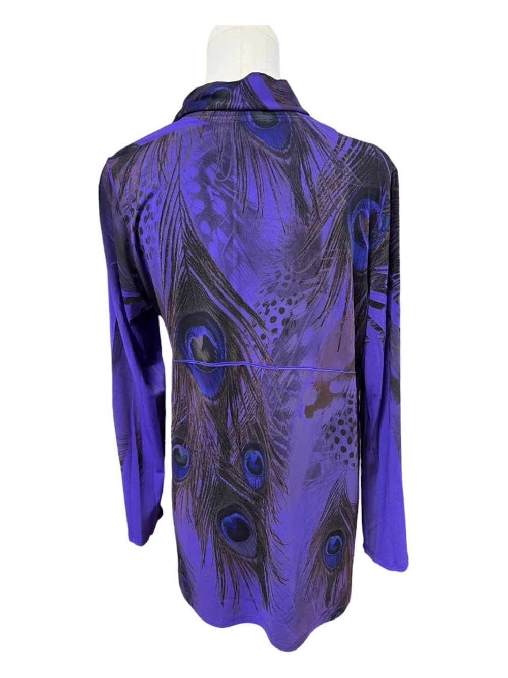 EUC Jostar Purple & Black Beaded Peacock Drape Cardigan Travel Friendly | Size M - Picture 5 of 7